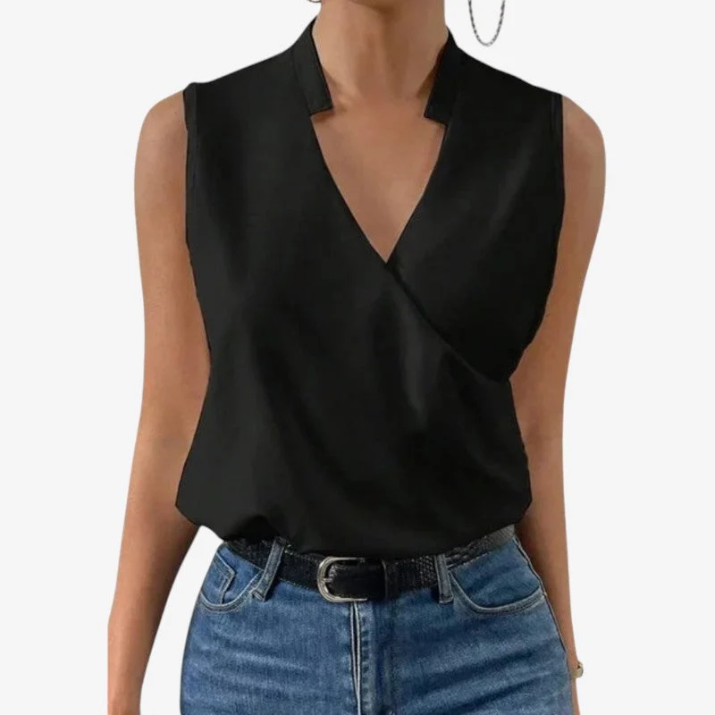 Débardeur Femme Chic à Col V Croisé
