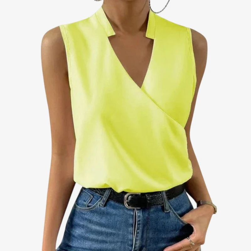Débardeur Femme Chic à Col V Croisé