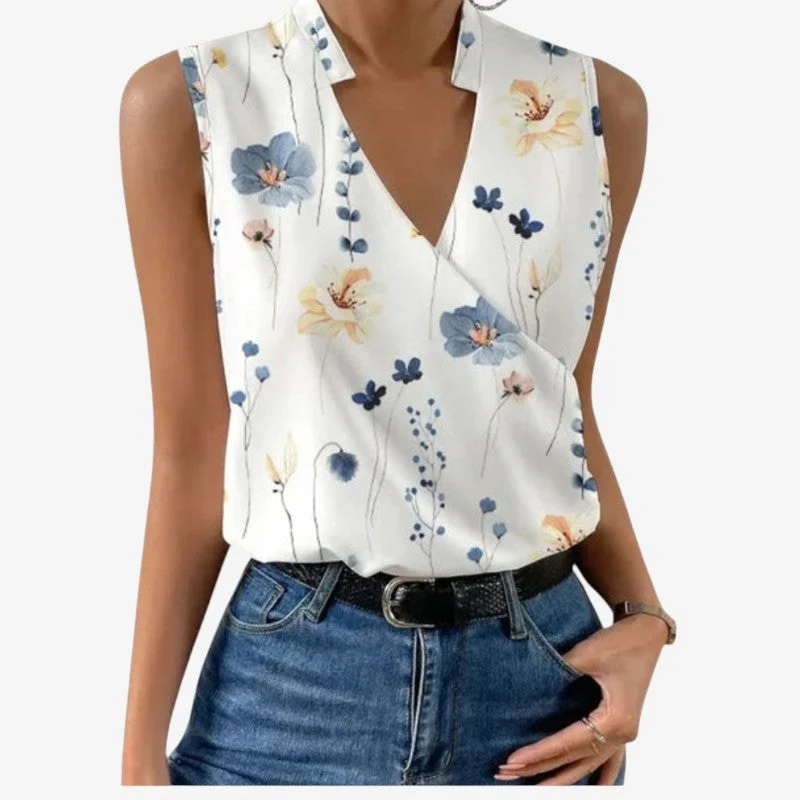 Débardeur Femme Chic à Col V Croisé