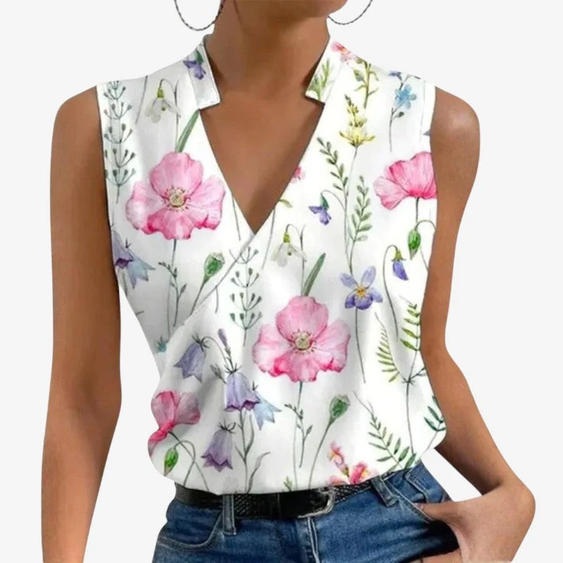 Débardeur Femme Chic à Col V Croisé