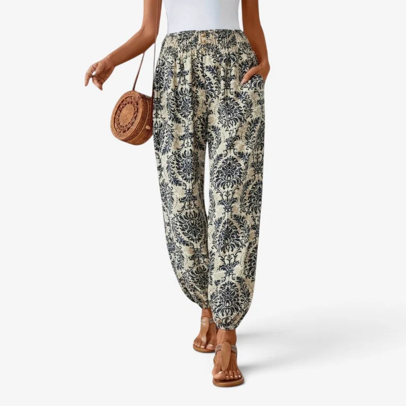 Pantalon Femme Imprimé Élastique Décontracté