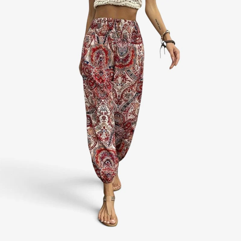 Pantalon Femme Imprimé Élastique Décontracté