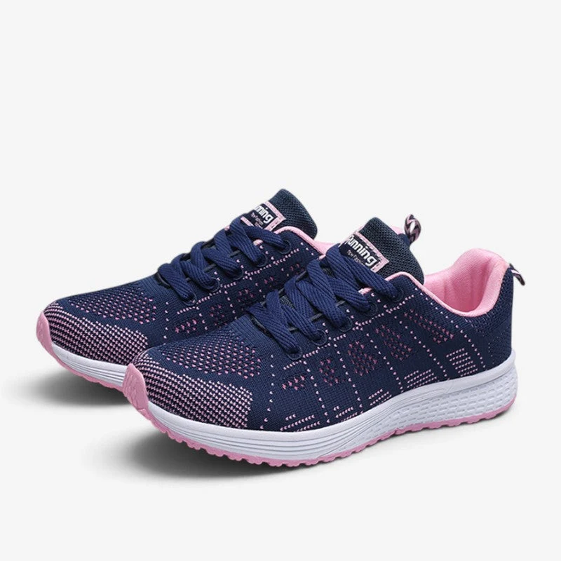 Baskets femme à lacets avec tige respirante