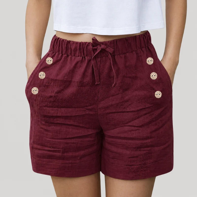 Short décontracté femme à cordon de serrage