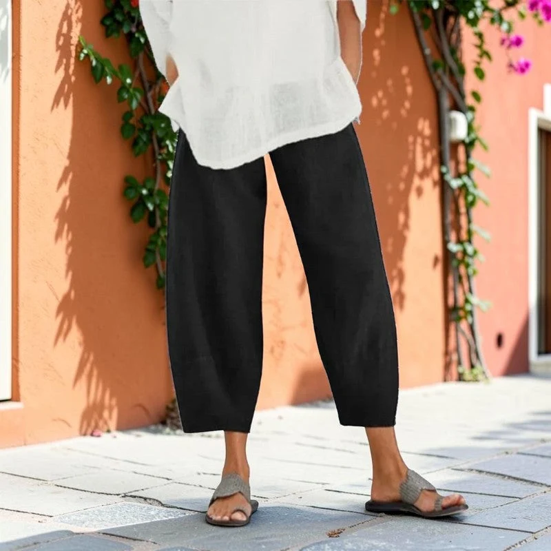 Pantalon décontracté femme à jambes larges