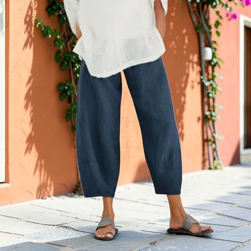 Pantalon décontracté femme à jambes larges