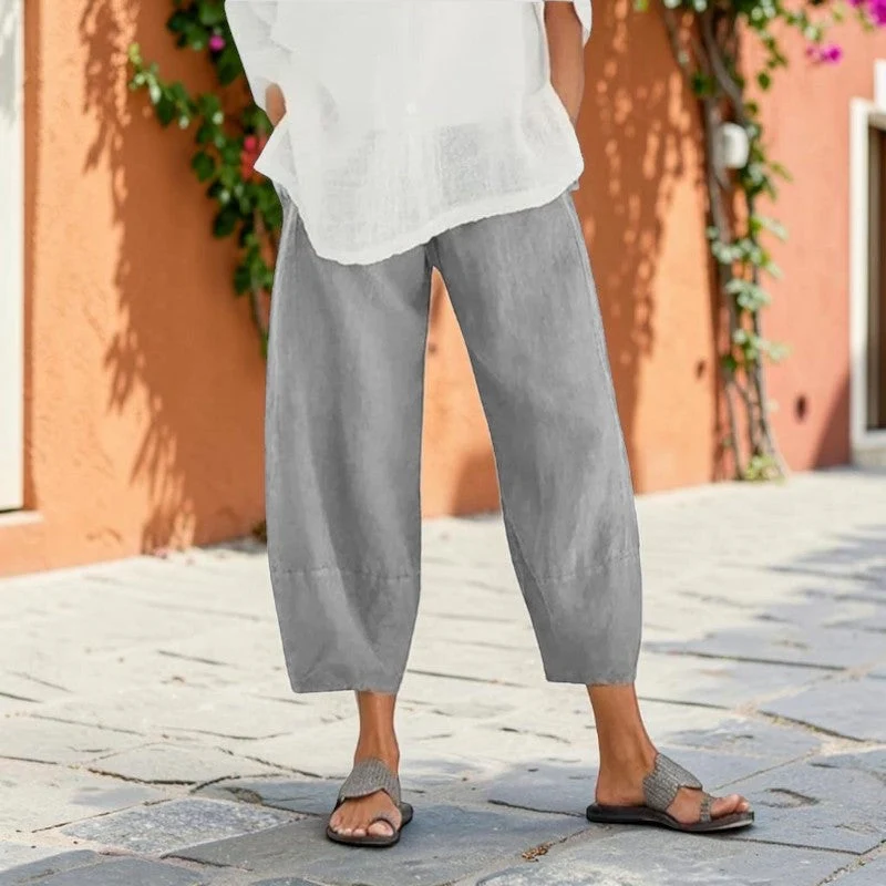Pantalon décontracté femme à jambes larges