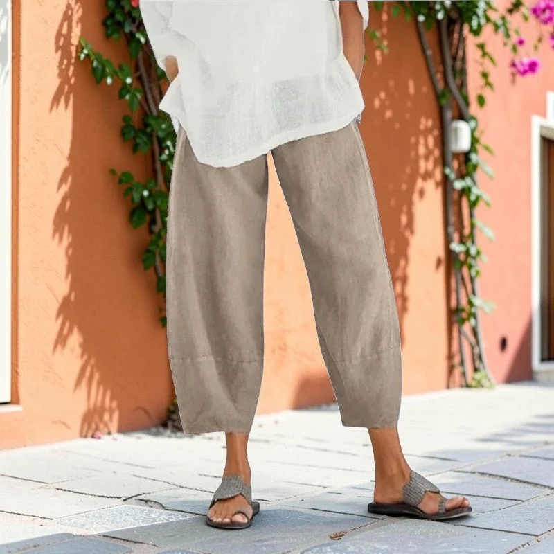 Pantalon décontracté femme à jambes larges