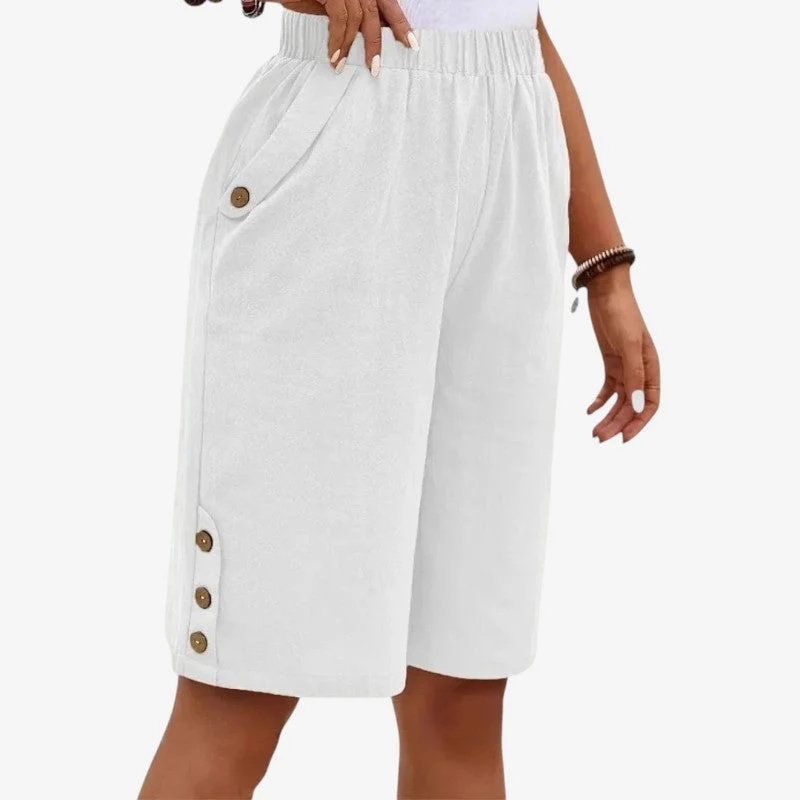 Short Bermuda femme à taille élastique