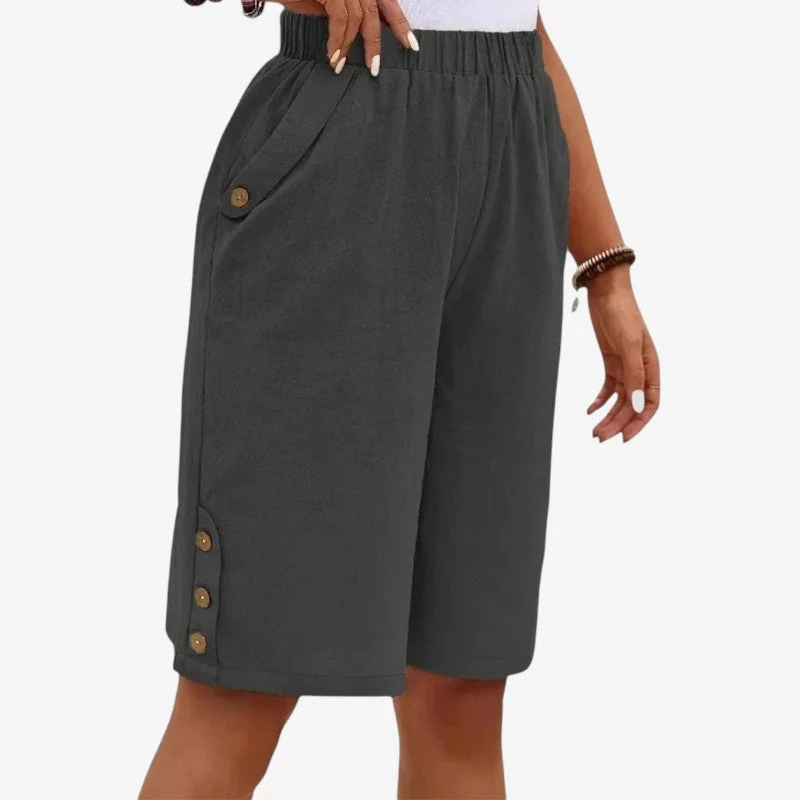 Short Bermuda femme à taille élastique