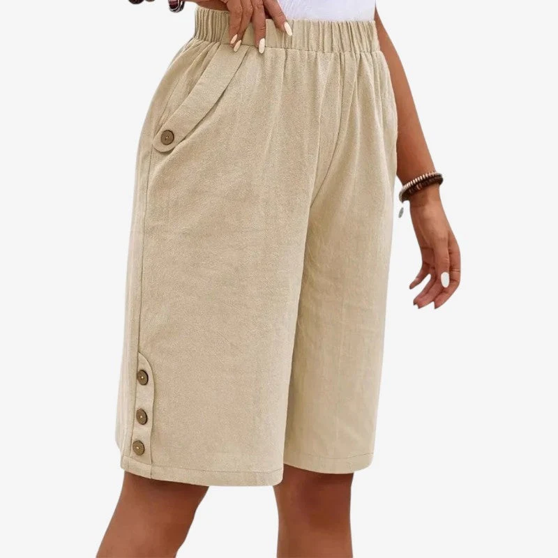 Short Bermuda femme à taille élastique