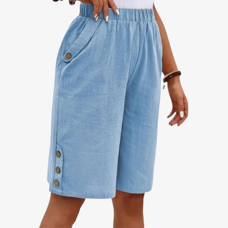 Short Bermuda femme à taille élastique