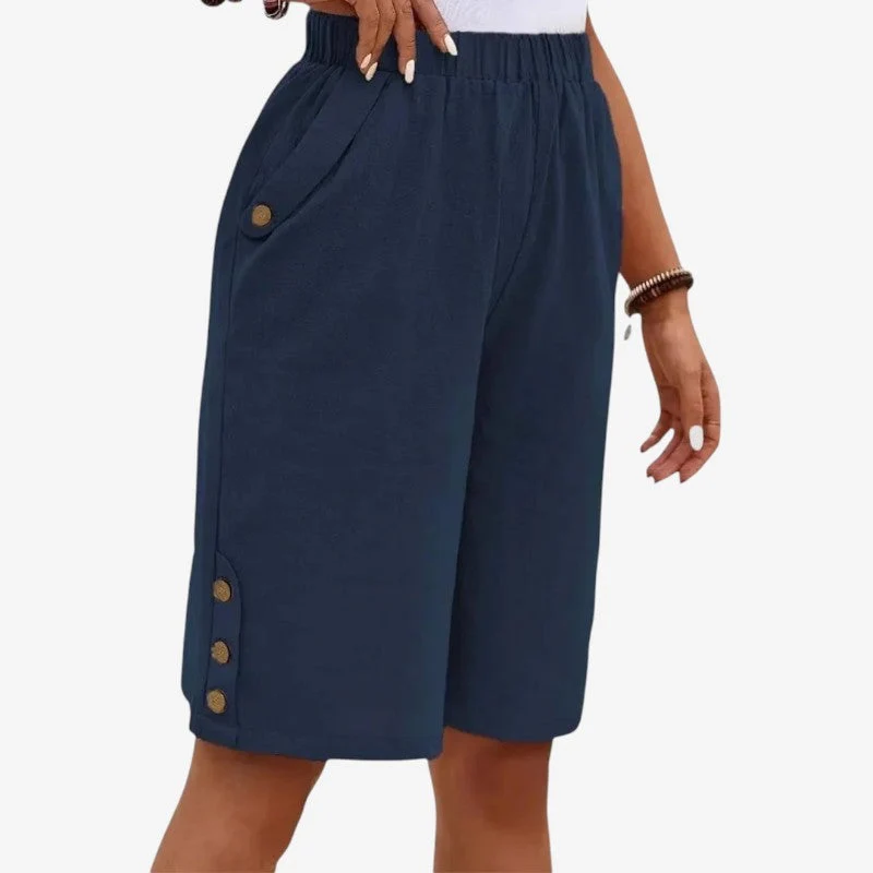 Short Bermuda femme à taille élastique