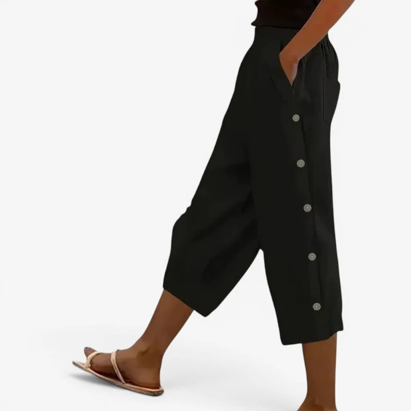 Pantalon capri femme à jambes larges