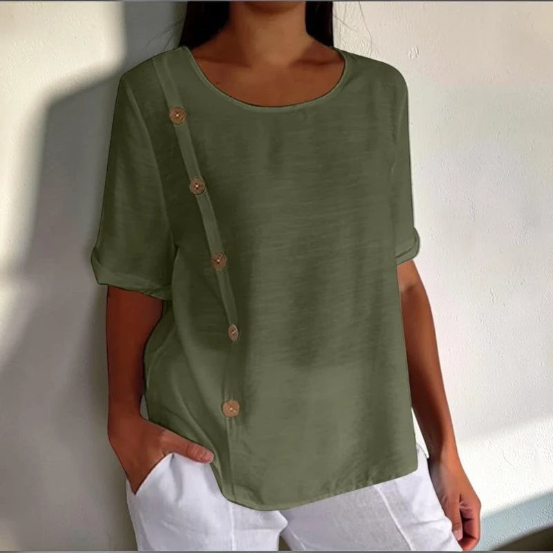 Blouse décontractée femme à manches courtes
