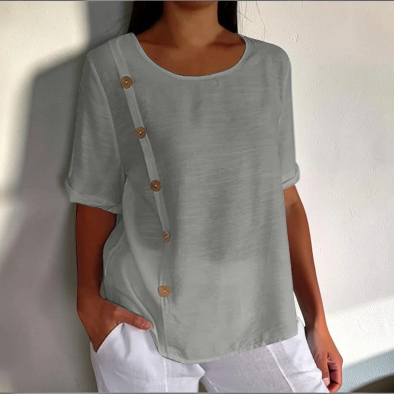 Blouse décontractée femme à manches courtes