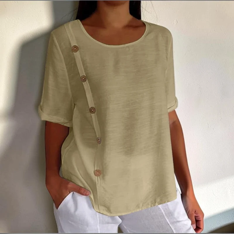 Blouse décontractée femme à manches courtes
