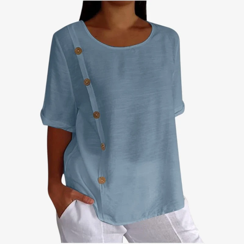 Blouse décontractée femme à manches courtes
