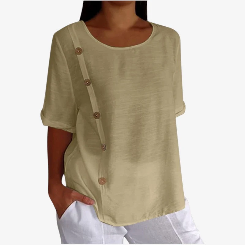 Blouse décontractée femme à manches courtes