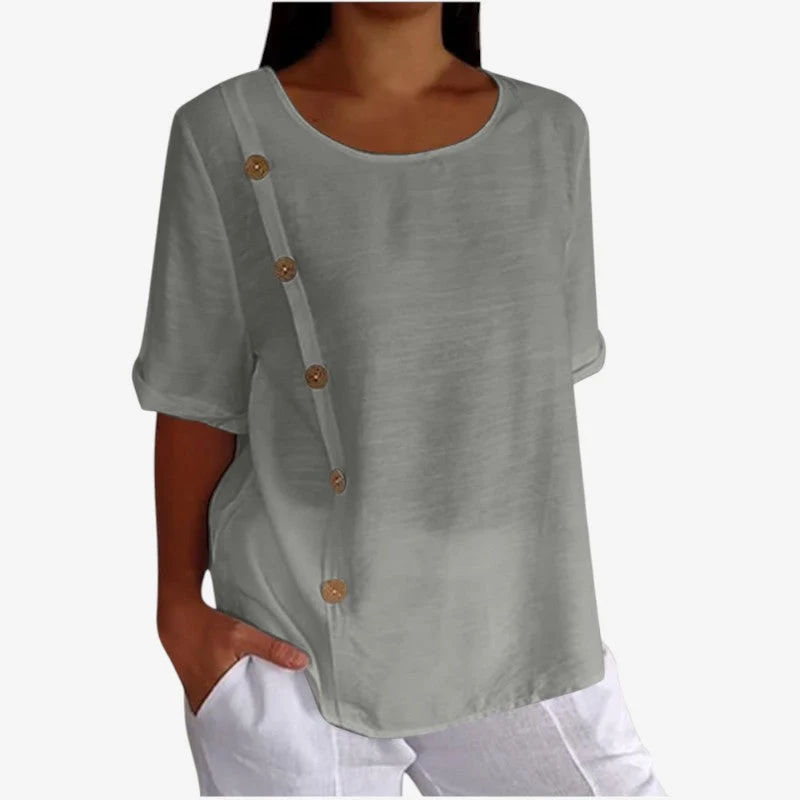 Blouse décontractée femme à manches courtes