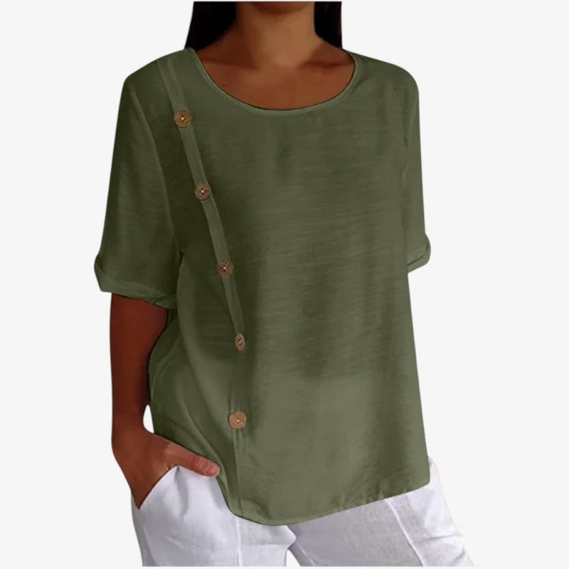 Blouse décontractée femme à manches courtes
