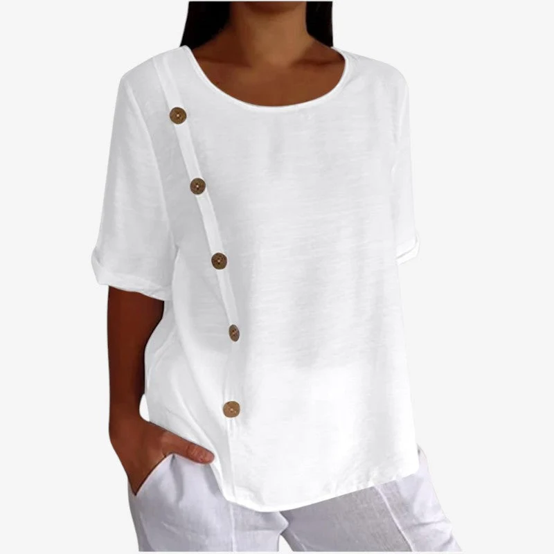 Blouse décontractée femme à manches courtes