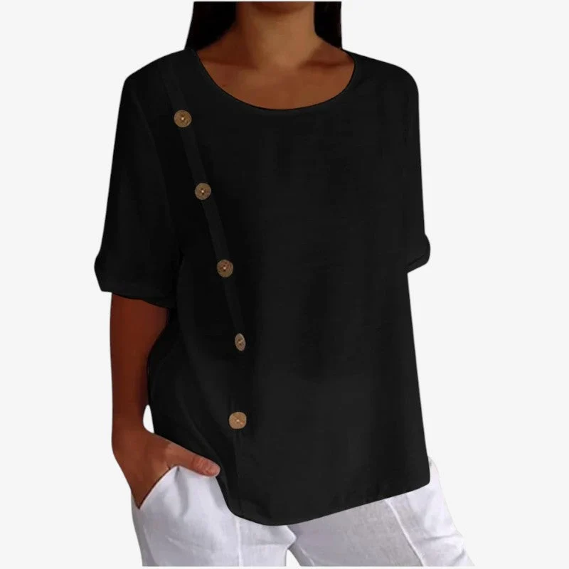Blouse décontractée femme à manches courtes