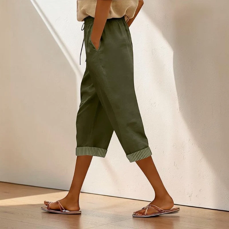 Pantalon décontracté femme à taille coulissante