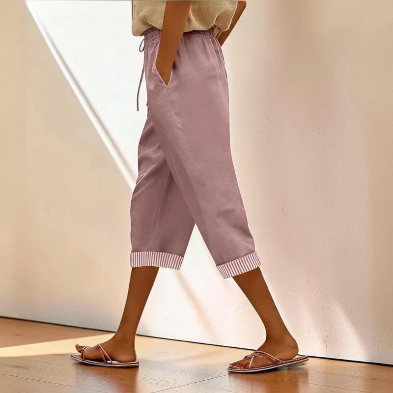 Pantalon décontracté femme à taille coulissante