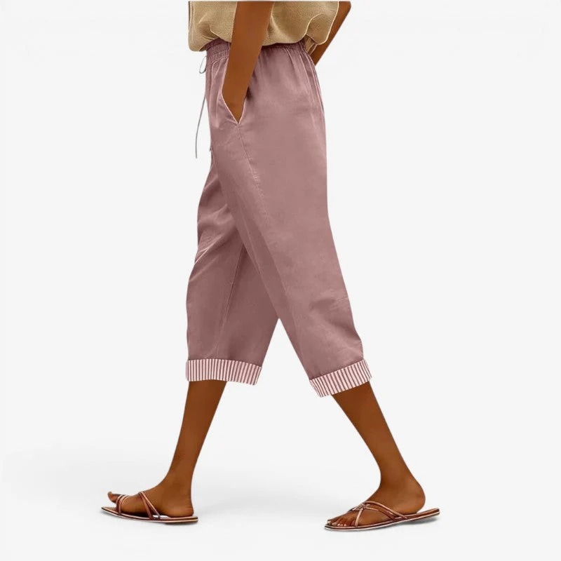 Pantalon décontracté femme à taille coulissante