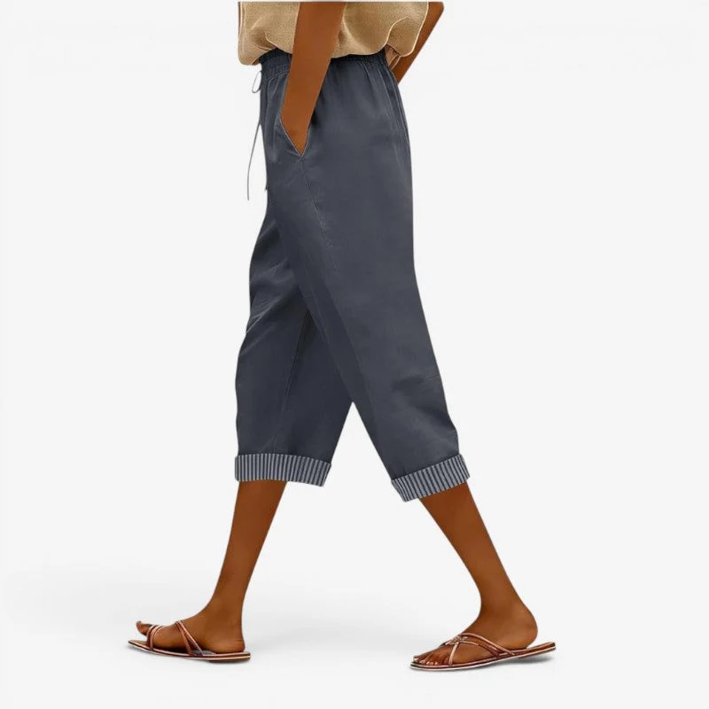 Pantalon décontracté femme à taille coulissante