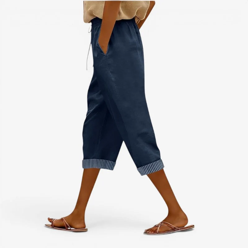 Pantalon décontracté femme à taille coulissante