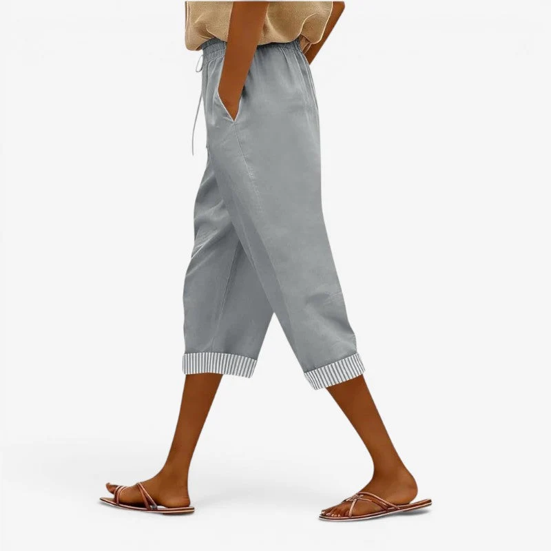 Pantalon décontracté femme à taille coulissante