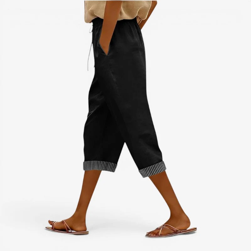 Pantalon décontracté femme à taille coulissante