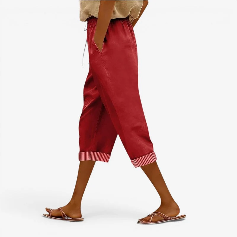 Pantalon décontracté femme à taille coulissante