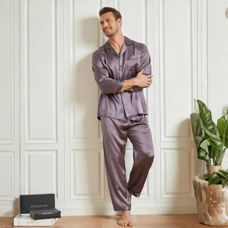 Ensemble de pyjama en soie pour homme