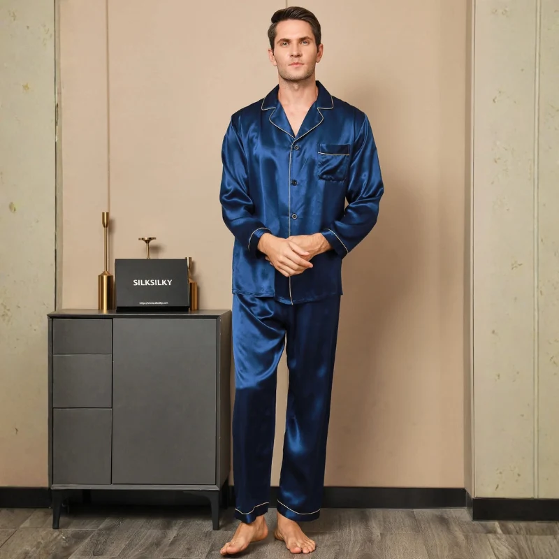 Ensemble de pyjama en soie pour homme