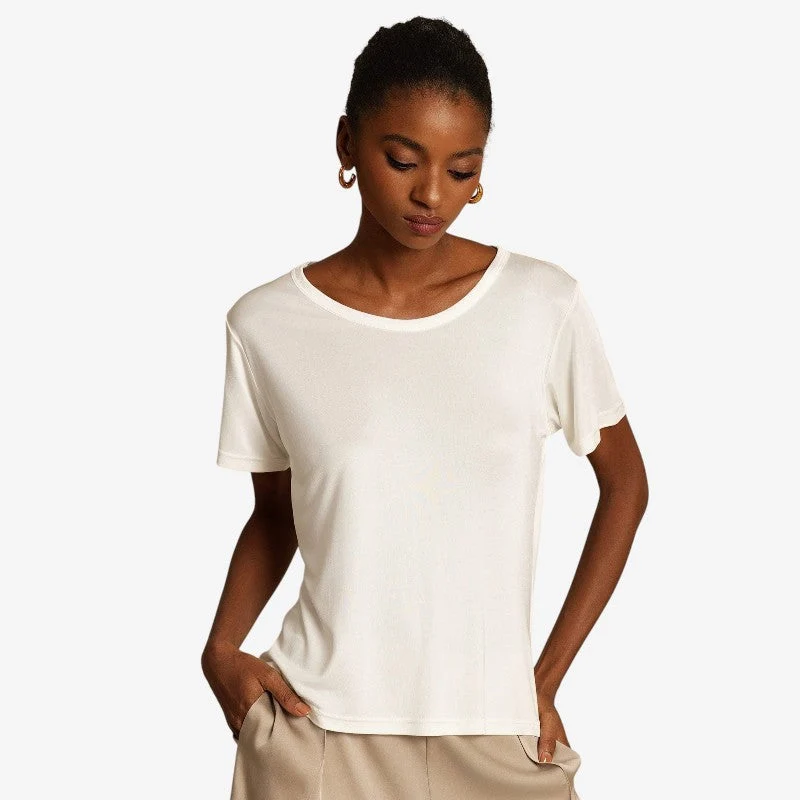 T-shirt femme à col rond et manches courtes