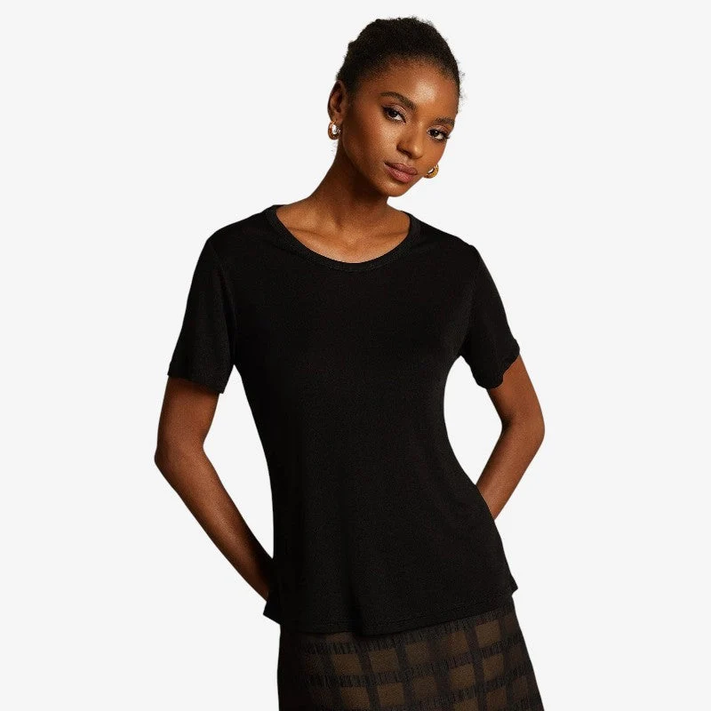 T-shirt femme à col rond et manches courtes