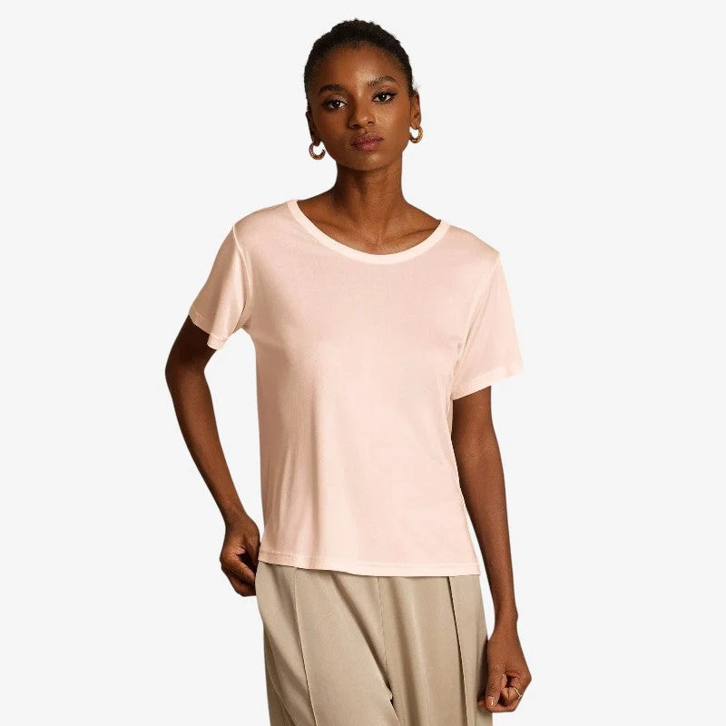 T-shirt femme à col rond et manches courtes
