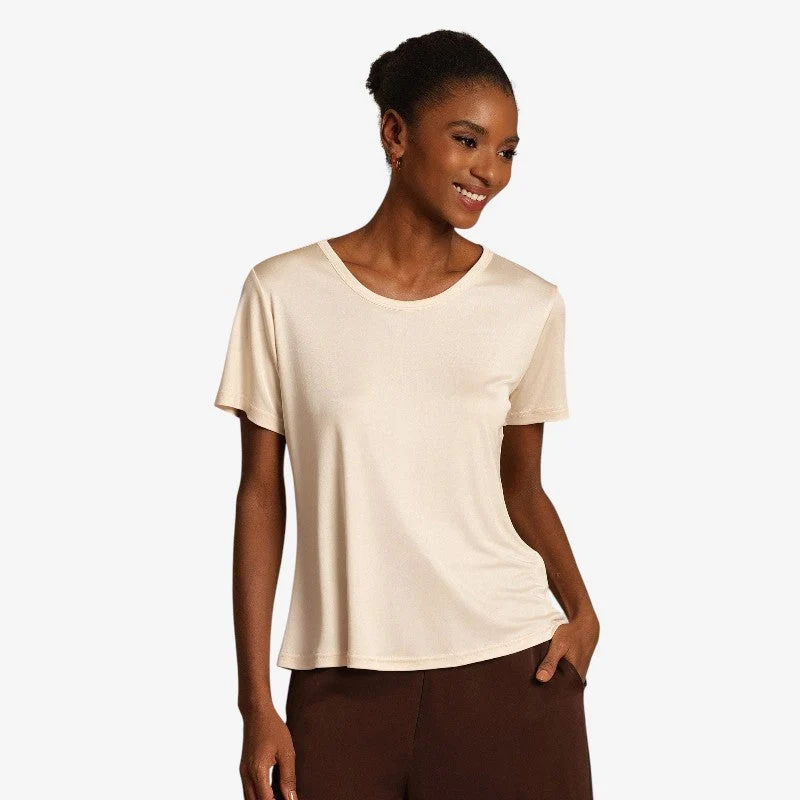 T-shirt femme à col rond et manches courtes