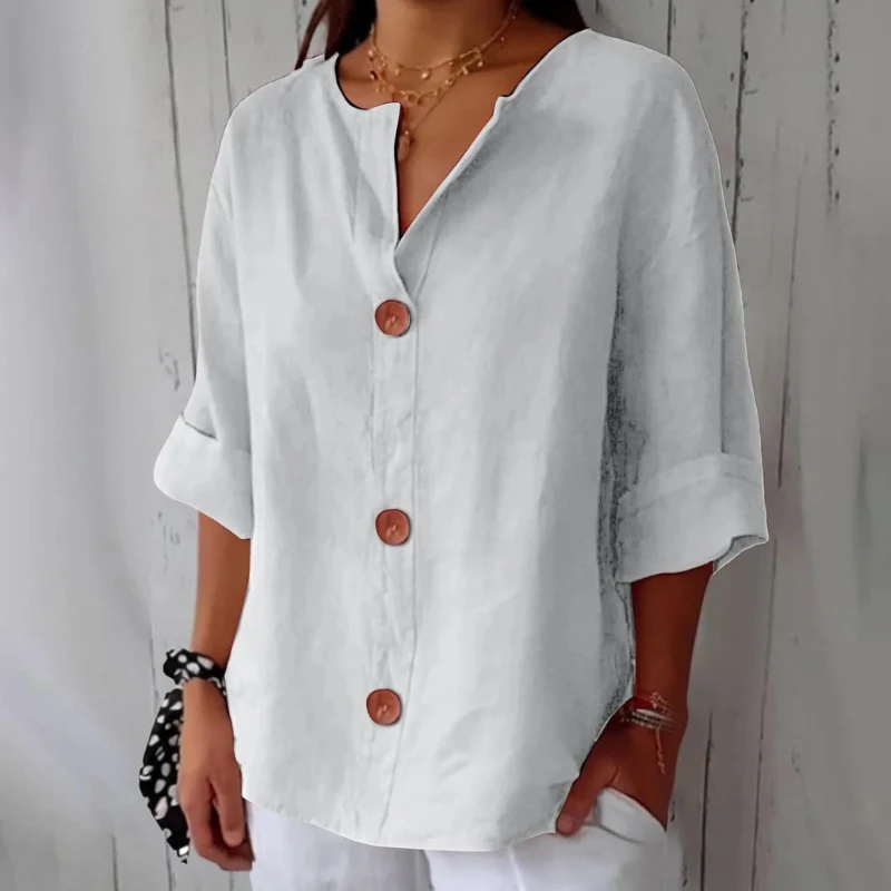 Chemise femme à manches longues avec boutonnage frontal