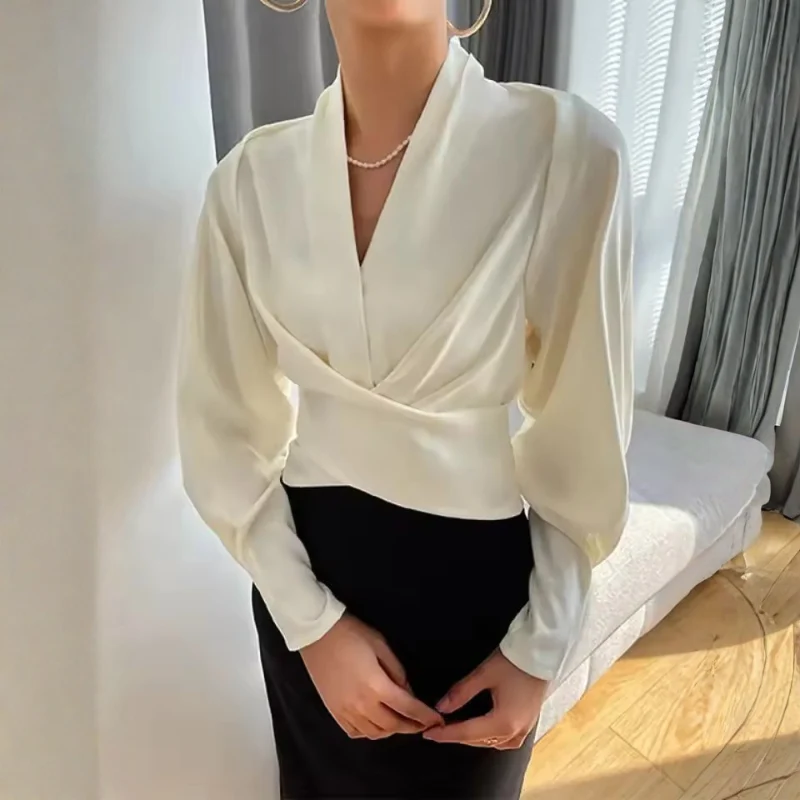Chemisier femme à col V