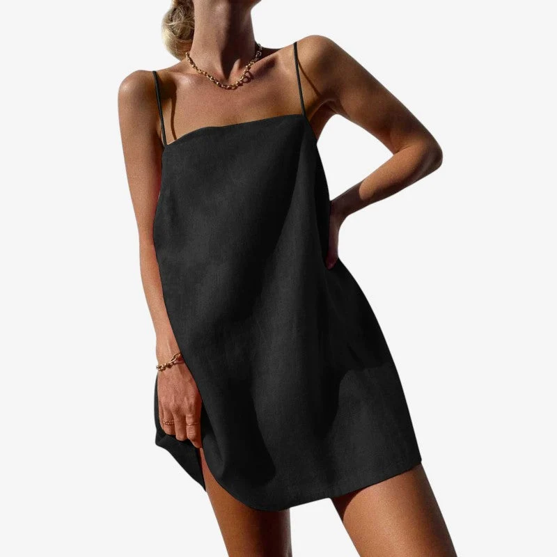 Robe mini femme à col carré