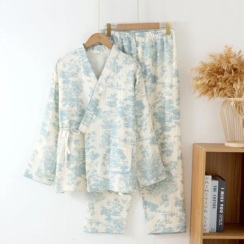 Ensemble pyjama 2 pièces pour femme avec haut à col V