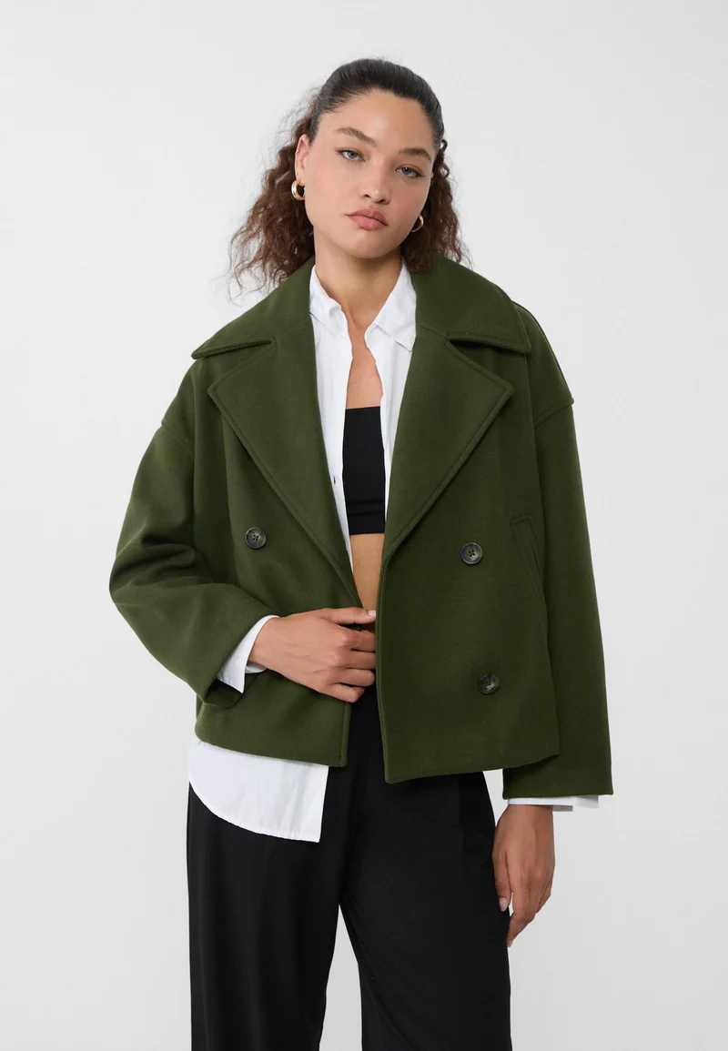 Manteau court classique intemporel pour femmes