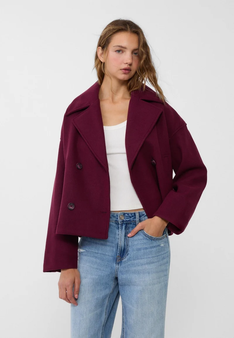 Manteau court classique intemporel pour femmes