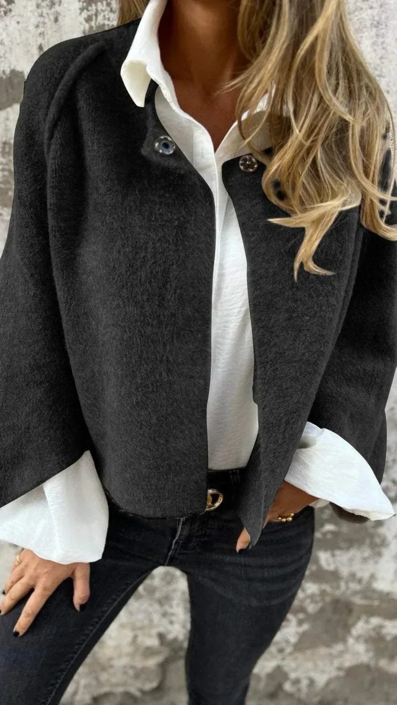 Manteau Chic en Mélange de Laine Ajusté