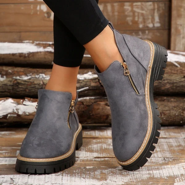 Bottes chevilles en cuir chic pour femmes