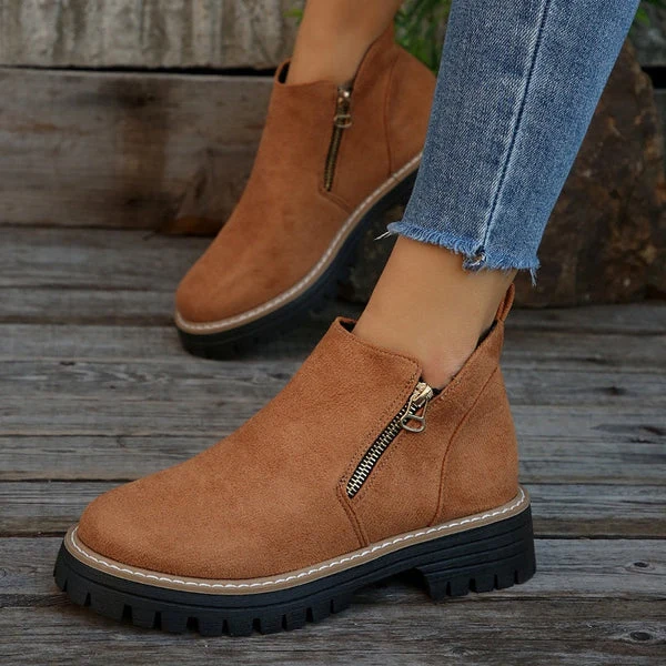 Bottes chevilles en cuir chic pour femmes